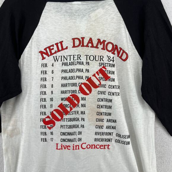 NEIL DIAMOND Shirt XL Concert Tour '84 Single Stitch Spectrum PA Civic Center CT - Picture 8 of 13